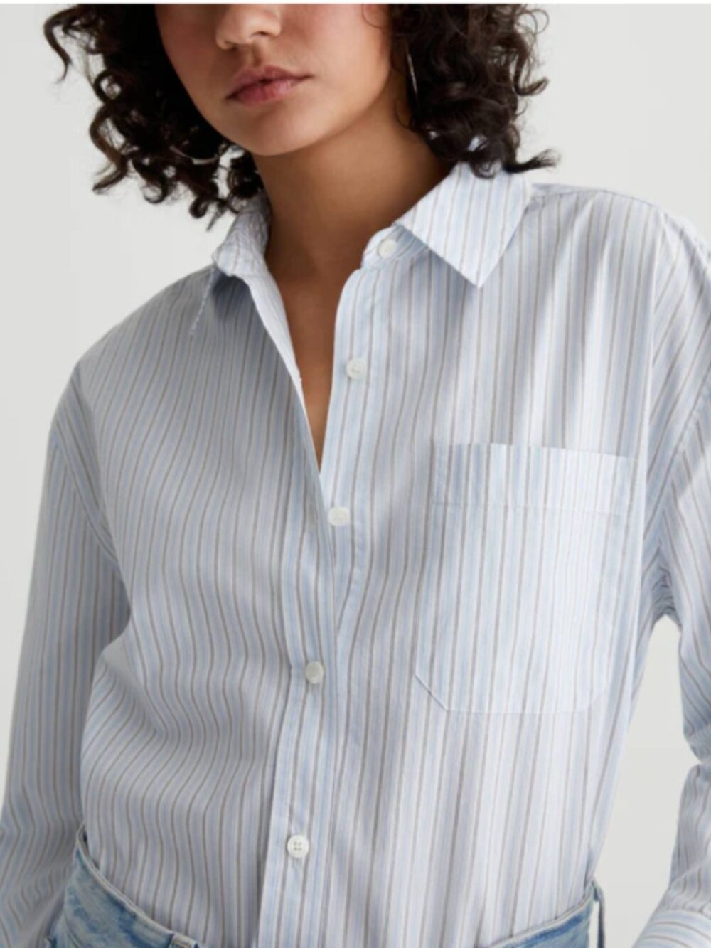 AG Addison Relaxed Fit Stripe Shirt, size S, NWT